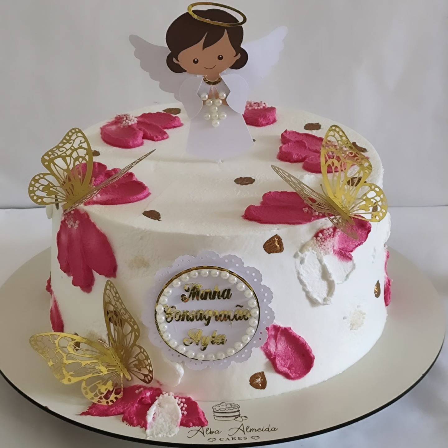 Bolo de batizado feito pela Dona Alba